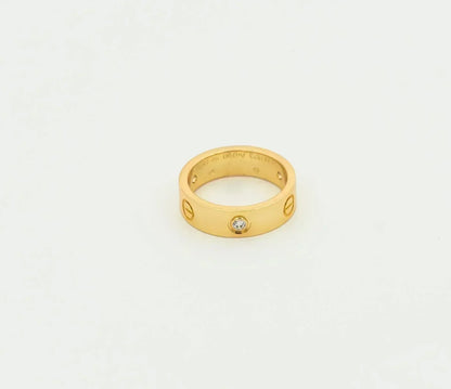 [LuxJewelry]LOVE RING 5.5MM 3 DIAMONDS GOLD
