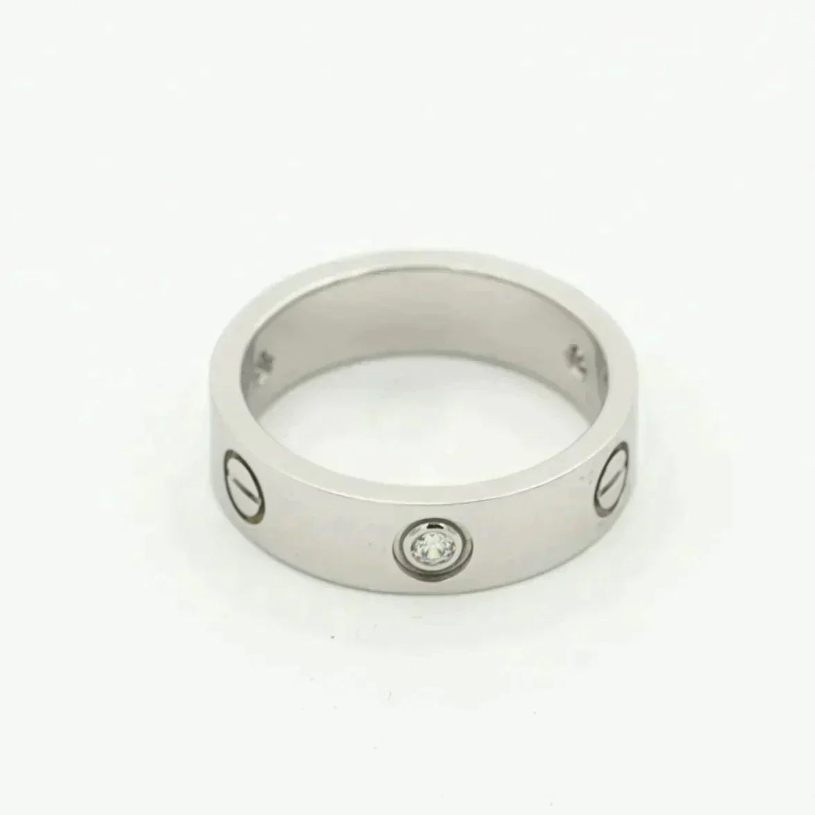 [LuxJewelry]LOVE RING 5.5MM 3 DIAMONDS SILVER