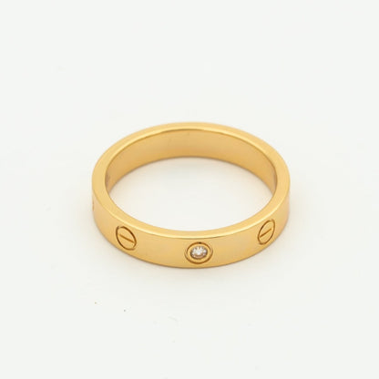 [LuxJewelry]LOVE RING 4MM 1 DIAMOND PINK GOLD
