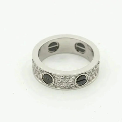 [LuxJewelry]LOVE RING 5.5MM DIAMONDS PAVED CERAMIC