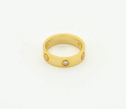 [LuxJewelry]LOVE RING 4MM 1 DIAMOND GOLD