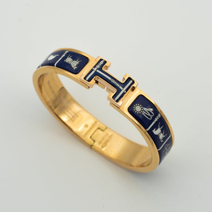 [LuxJewelry]H BRACELET BLUE CERAMIC