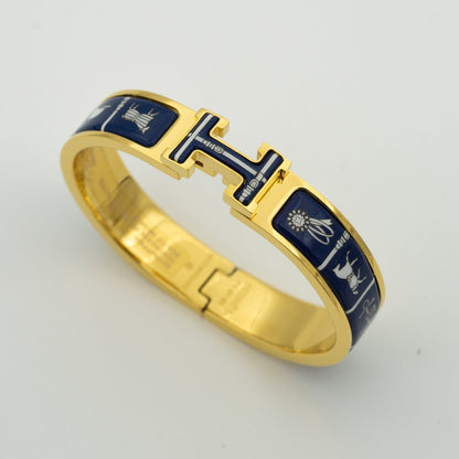 [LuxJewelry]H BRACELET BLUE CERAMIC