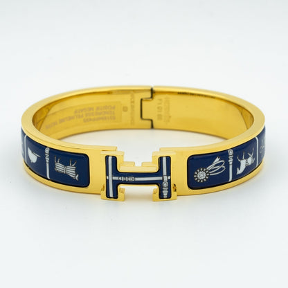 [LuxJewelry]H BRACELET BLUE CERAMIC