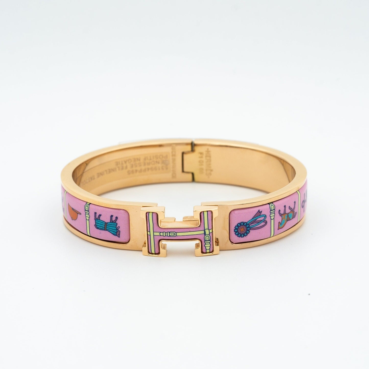 [LuxJewelry]H PINK GOLD BRACELET PINK CERAMIC