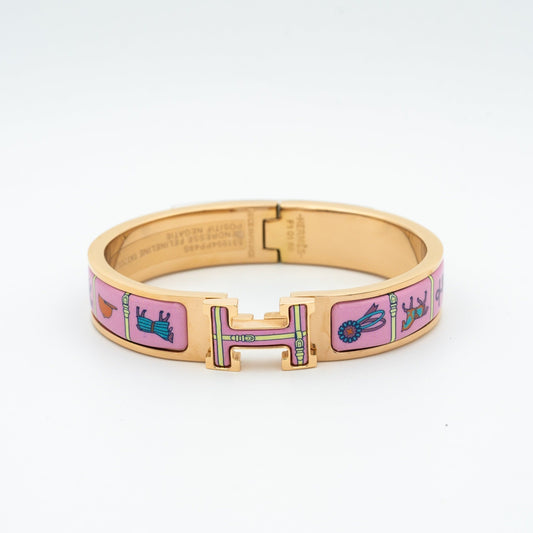 [LuxJewelry]H PINK GOLD BRACELET PINK CERAMIC