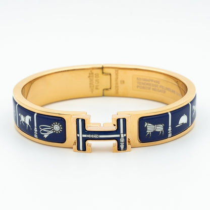 [LuxJewelry]H BRACELET BLUE CERAMIC
