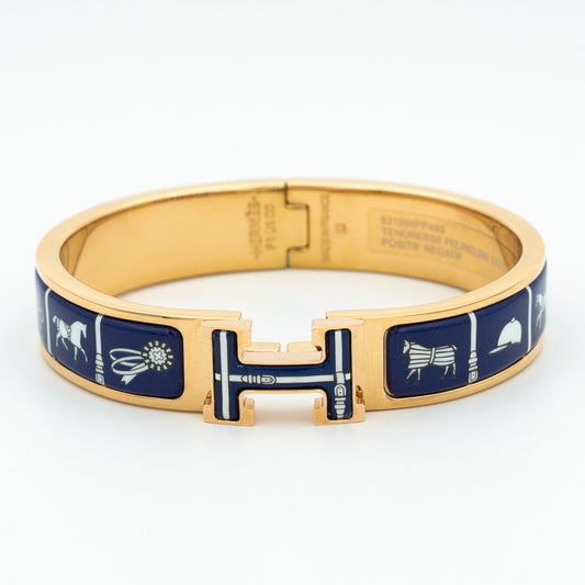 [LuxJewelry]H BRACELET BLUE CERAMIC