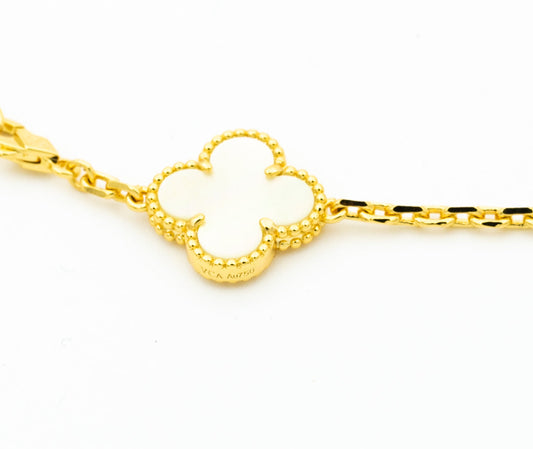 [Top&on]CLOVER BRACELET 5 MOTIFS ONYX MOP
