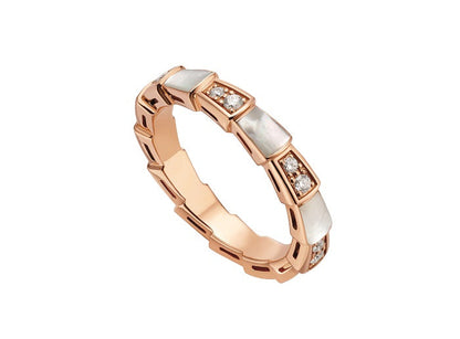 [LuxJewelry]SERPENTI RING PINK GOLD DIAMOND MOP 3MM