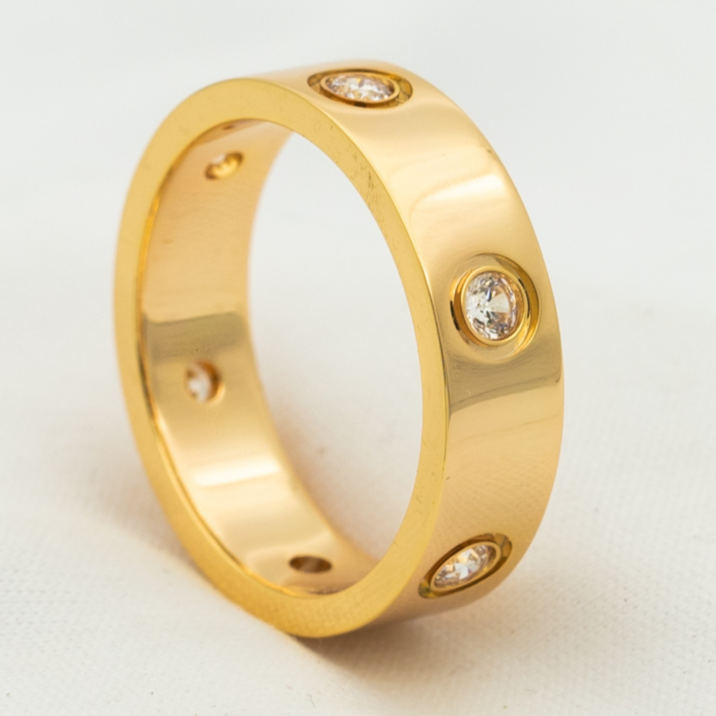 [LuxJewelry]LOVE RING 5.5MM 6 DIAMONDS PINK GOLD