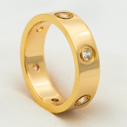 [LuxJewelry]LOVE RING 5.5MM 6 DIAMONDS PINK GOLD