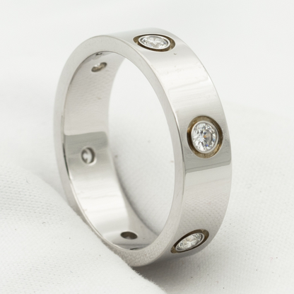 [LuxJewelry]LOVE RING 5.5MM 6 DIAMONDS SILVER