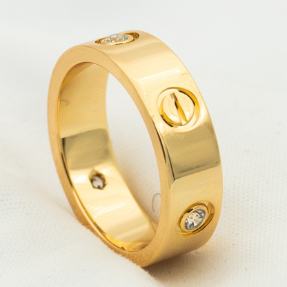 [LuxJewelry]LOVE RING 5.5MM 3 DIAMONDS PINK GOLD