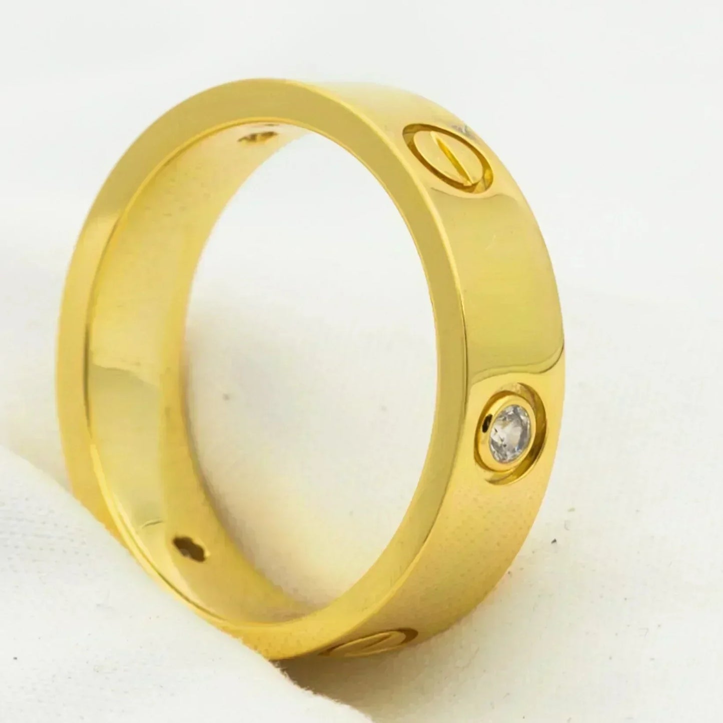 [LuxJewelry]LOVE RING 5.5MM 3 DIAMONDS GOLD