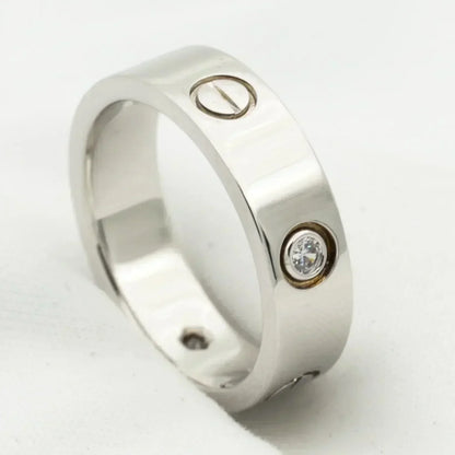 [LuxJewelry]LOVE RING 5.5MM 3 DIAMONDS SILVER