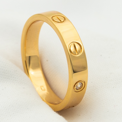 [LuxJewelry]LOVE RING 4MM 1 DIAMOND PINK GOLD