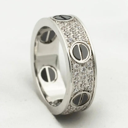[LuxJewelry]LOVE RING 5.5MM DIAMONDS PAVED CERAMIC