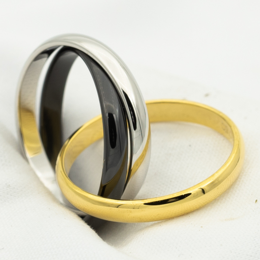 [LuxJewelry]TRINITY RING BLACK GOLD SILVER