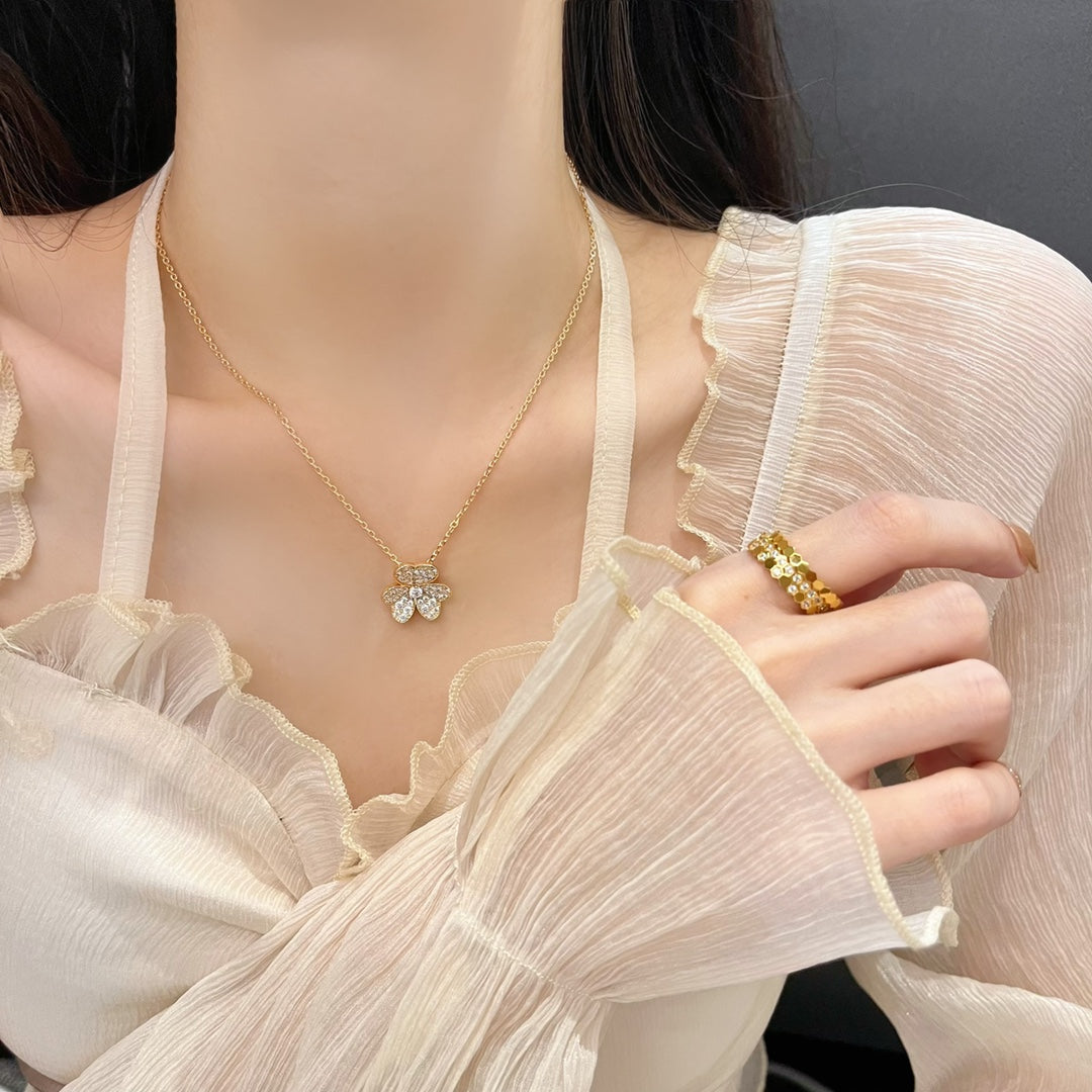 [LuxJewelry]FLOWER DIAMOND NECKLACE