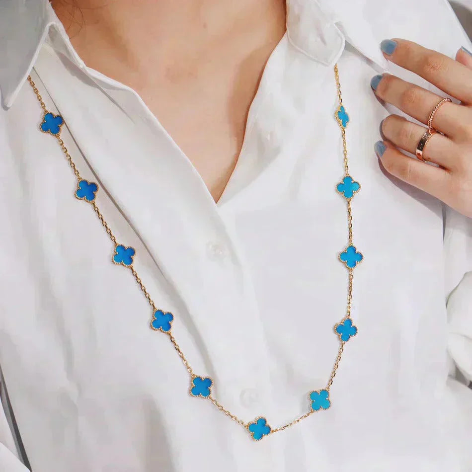 [LuxJewelry]CLOVER 20 MOTIFS TURQUOISE GOLD