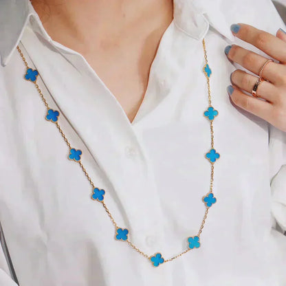 [LuxJewelry]CLOVER 20 MOTIFS TURQUOISE GOLD