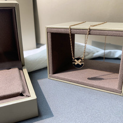 [LuxJewelry]JEUX DE PINK GOLD DIAMOND NECKLACE