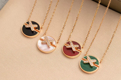[LuxJewelry]JEUX DE ROSE GOLD DIAMOND NECKLACE