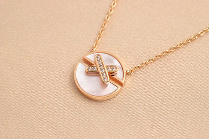 [LuxJewelry]JEUX DE ROSE GOLD DIAMOND NECKLACE