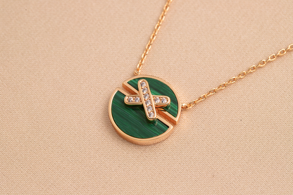 [LuxJewelry]JEUX DE PINK GOLD DIAMOND NECKLACE