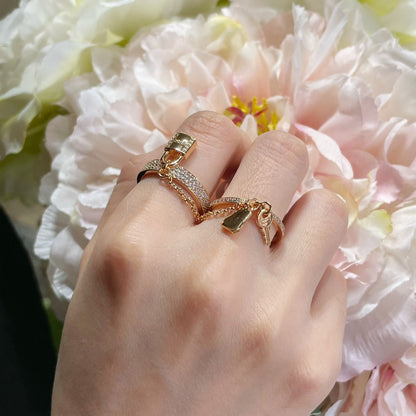 [LuxJewelry]HM KELLY CLOCHETTE DOUBLE RING IN  WITH DIAMONDS