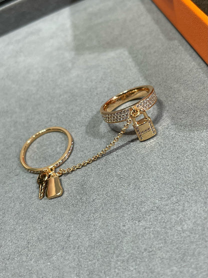 [LuxJewelry]HM KELLY CLOCHETTE DOUBLE RING IN  WITH DIAMONDS