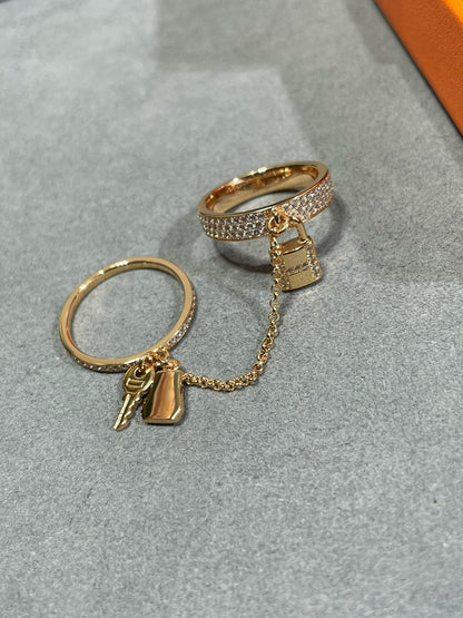 [LuxJewelry]HM KELLY CLOCHETTE DOUBLE RING IN  WITH DIAMONDS