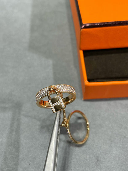 [LuxJewelry]HM KELLY CLOCHETTE DOUBLE RING IN  WITH DIAMONDS