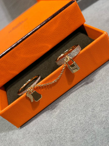 [LuxJewelry]HM KELLY CLOCHETTE DOUBLE RING IN  WITH DIAMONDS