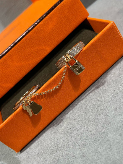 [LuxJewelry]HM KELLY CLOCHETTE DOUBLE RING IN  WITH DIAMONDS