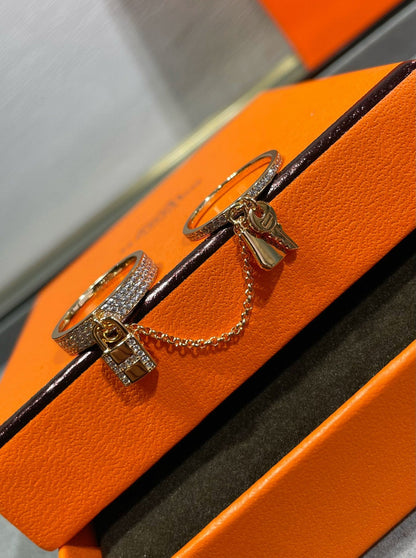 [LuxJewelry]HM KELLY CLOCHETTE DOUBLE RING IN  WITH DIAMONDS