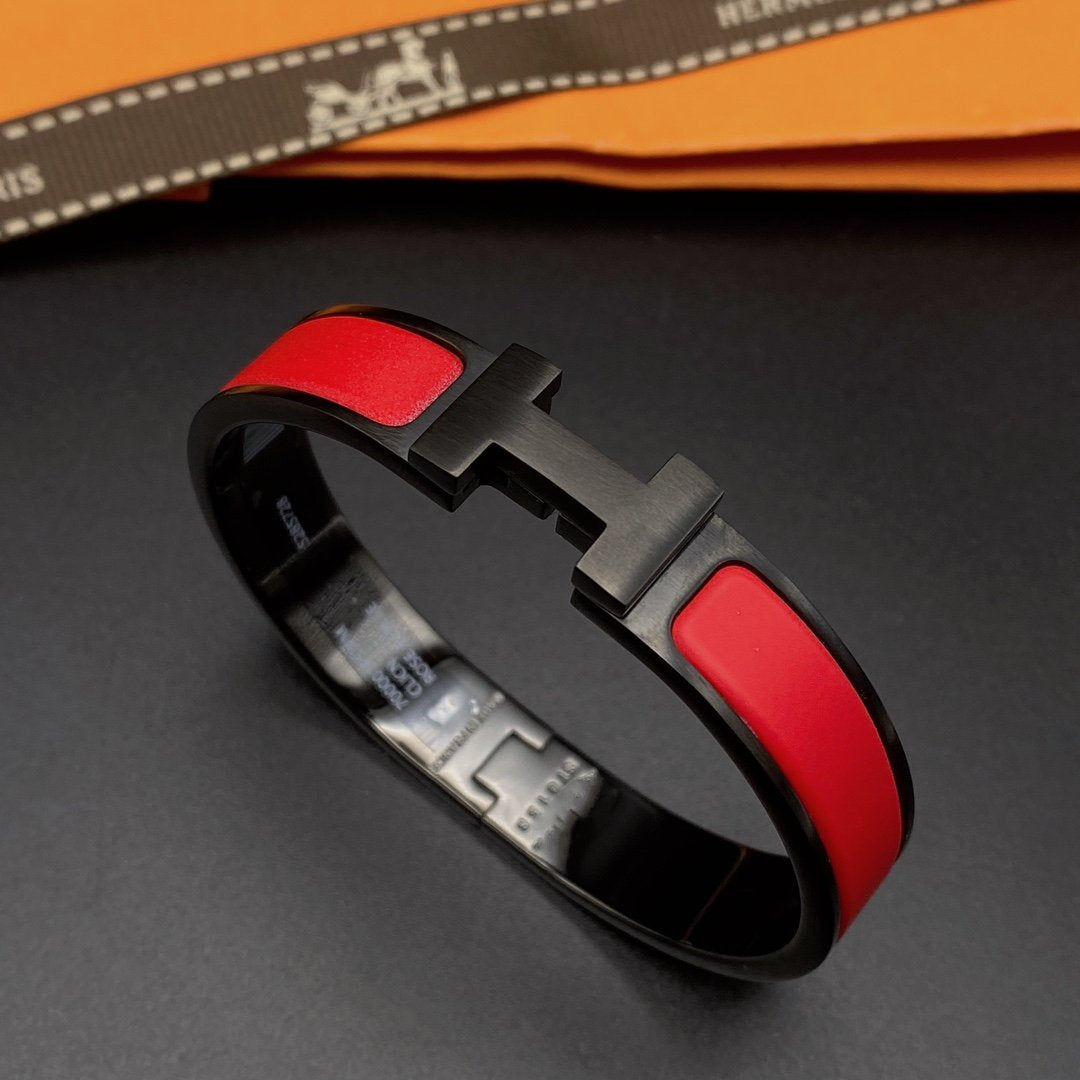 [LuxJewelry]CLIC HM SO BLACK RED BRACELET