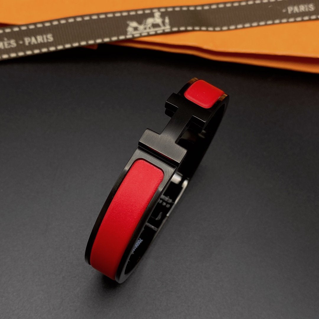 [LuxJewelry]CLIC HM SO BLACK RED BRACELET