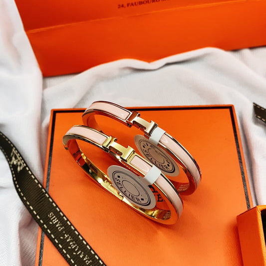 [LuxJewelry]CLASSIC HM CLIC  PINK 8MM ENAMEL BRACELET