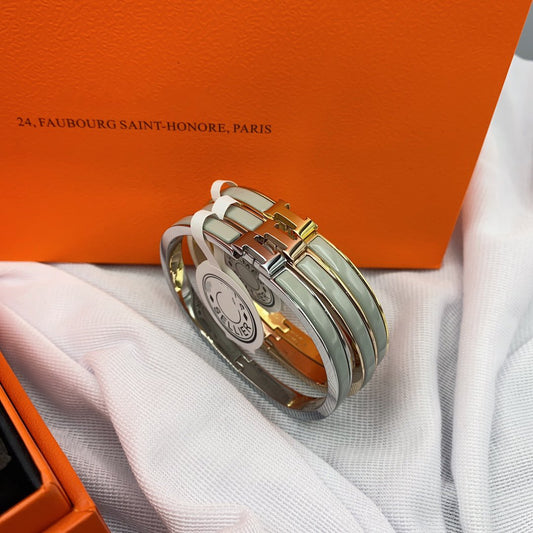 [LuxJewelry]CLASSIC HM CLIC GREEN 8MM ENAMEL BRACELET