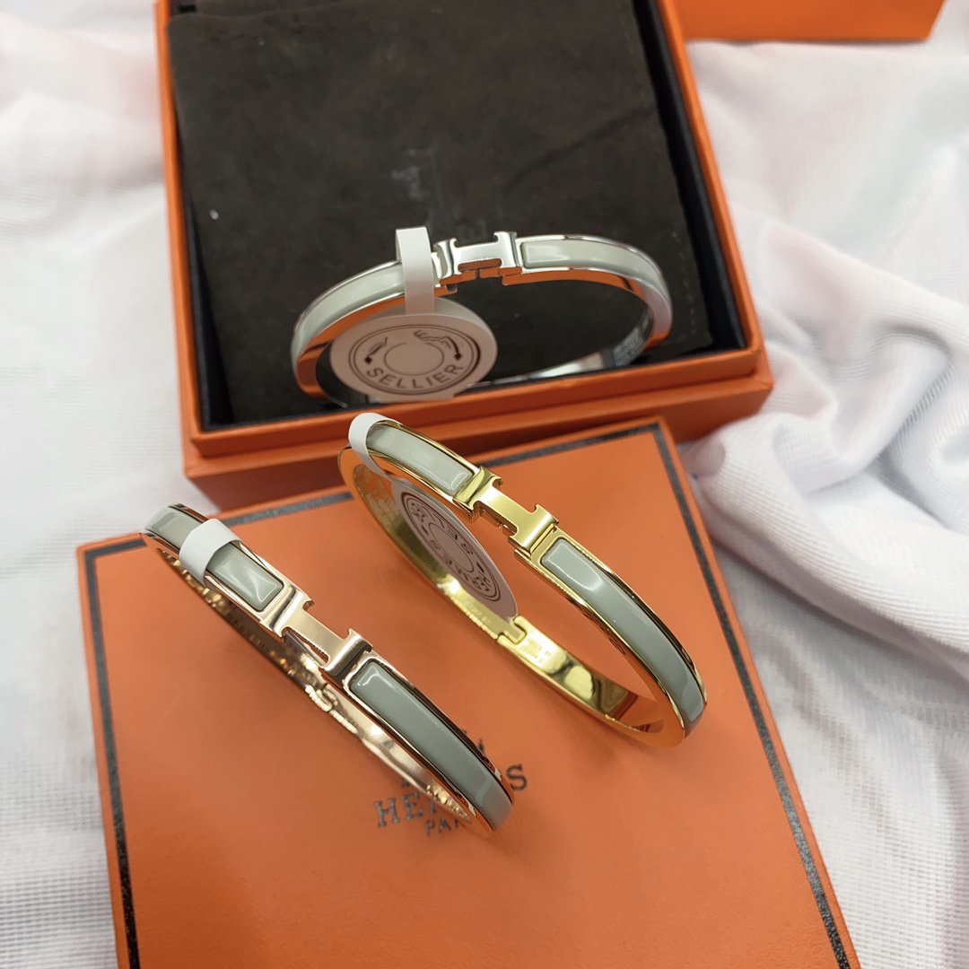 [LuxJewelry]CLASSIC HM CLIC GREEN 8MM ENAMEL BRACELET