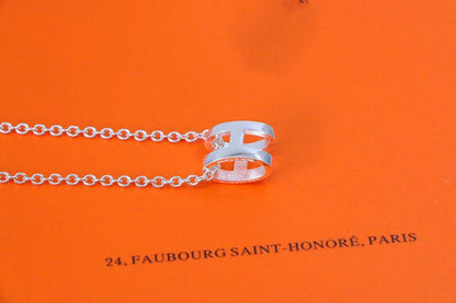 [LuxJewelry]HM NECKLACE H LETTER OVAL SERIES