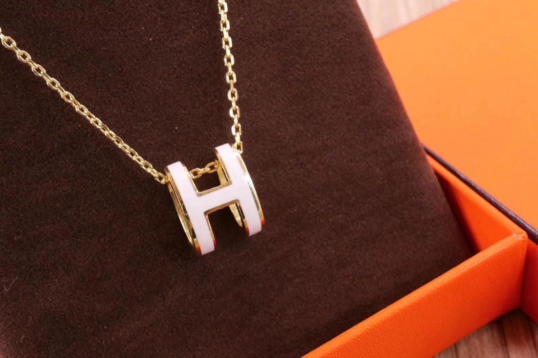 [LuxJewelry]HM CLIC YELLOW ENAMEL GOLD NECKLACE