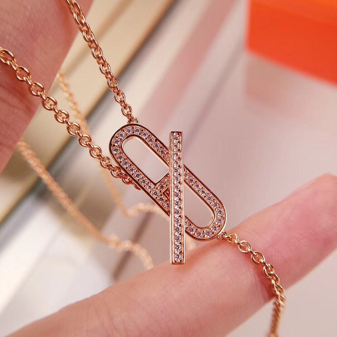 [LuxJewelry]HM FIRE PIG NOSE NECKLACE TRENDY STREET