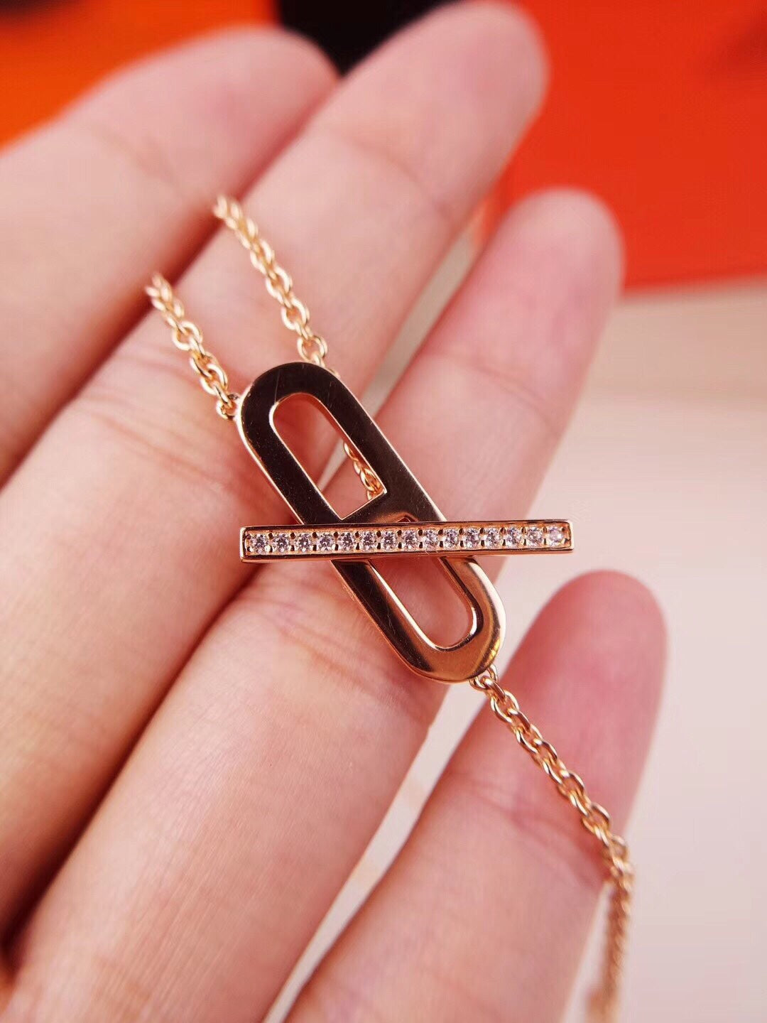 [LuxJewelry]HM FIRE PIG NOSE NECKLACE TRENDY STREET