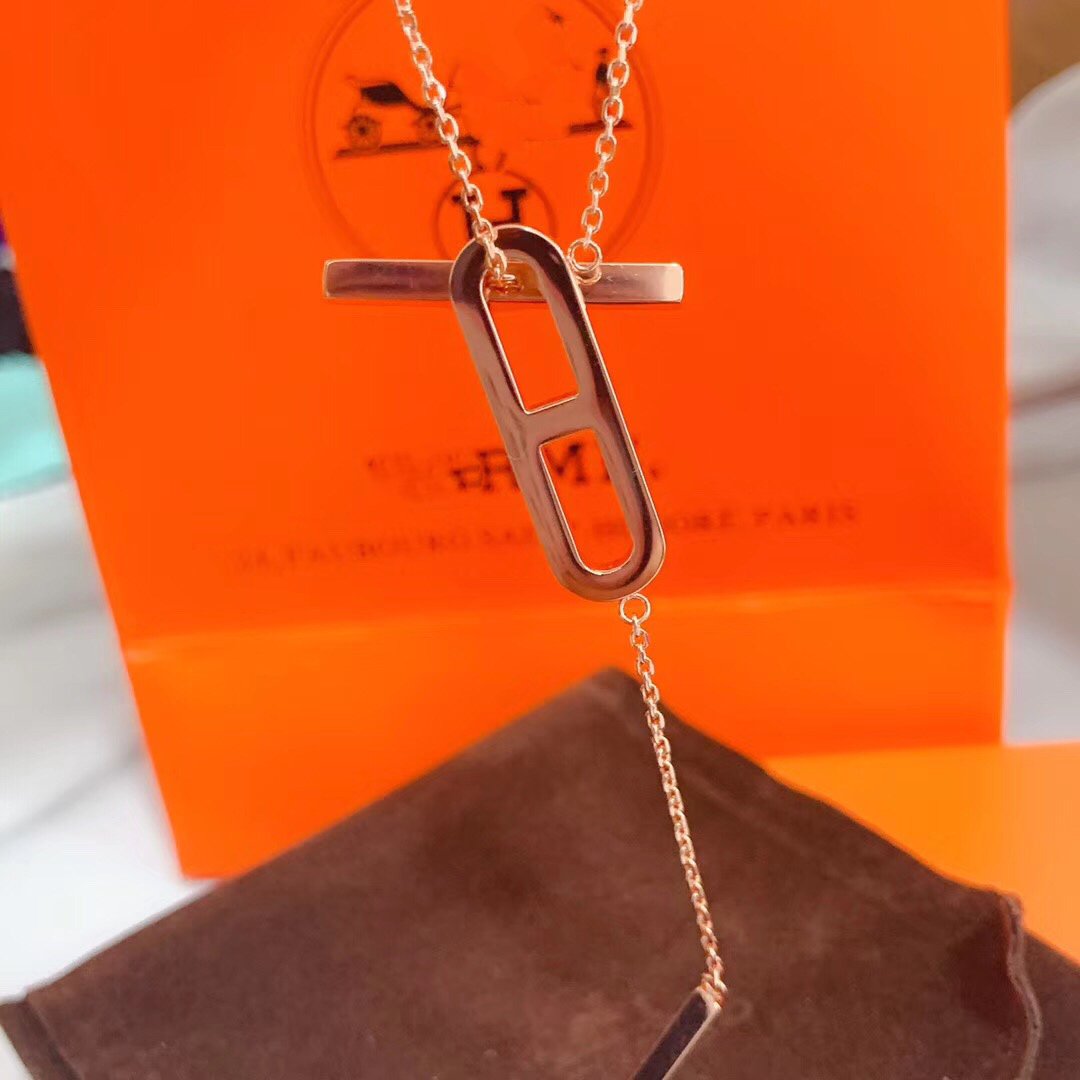 [LuxJewelry]HM NECKLACE PLATINUM ROSE GOLD DIAMOND