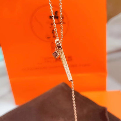 [LuxJewelry]HM NECKLACE PLATINUM ROSE GOLD DIAMOND