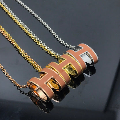[LuxJewelry]H NECKLACE BROWN