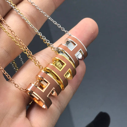 [LuxJewelry]H NECKLACE BROWN